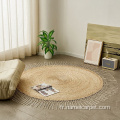 Tapis de jute de chanvre rond à main avec des glands